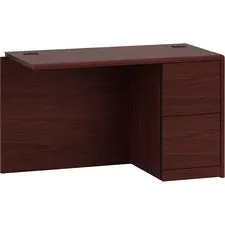 10700 Series Full Right Pedestal Return, 48w X 24d X 29.5h, Mahogany