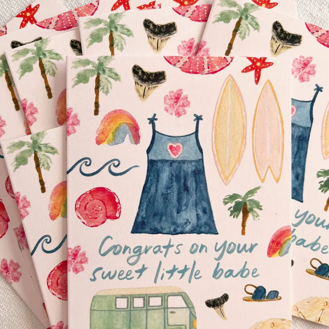 Beach Babe Baby Girl Card