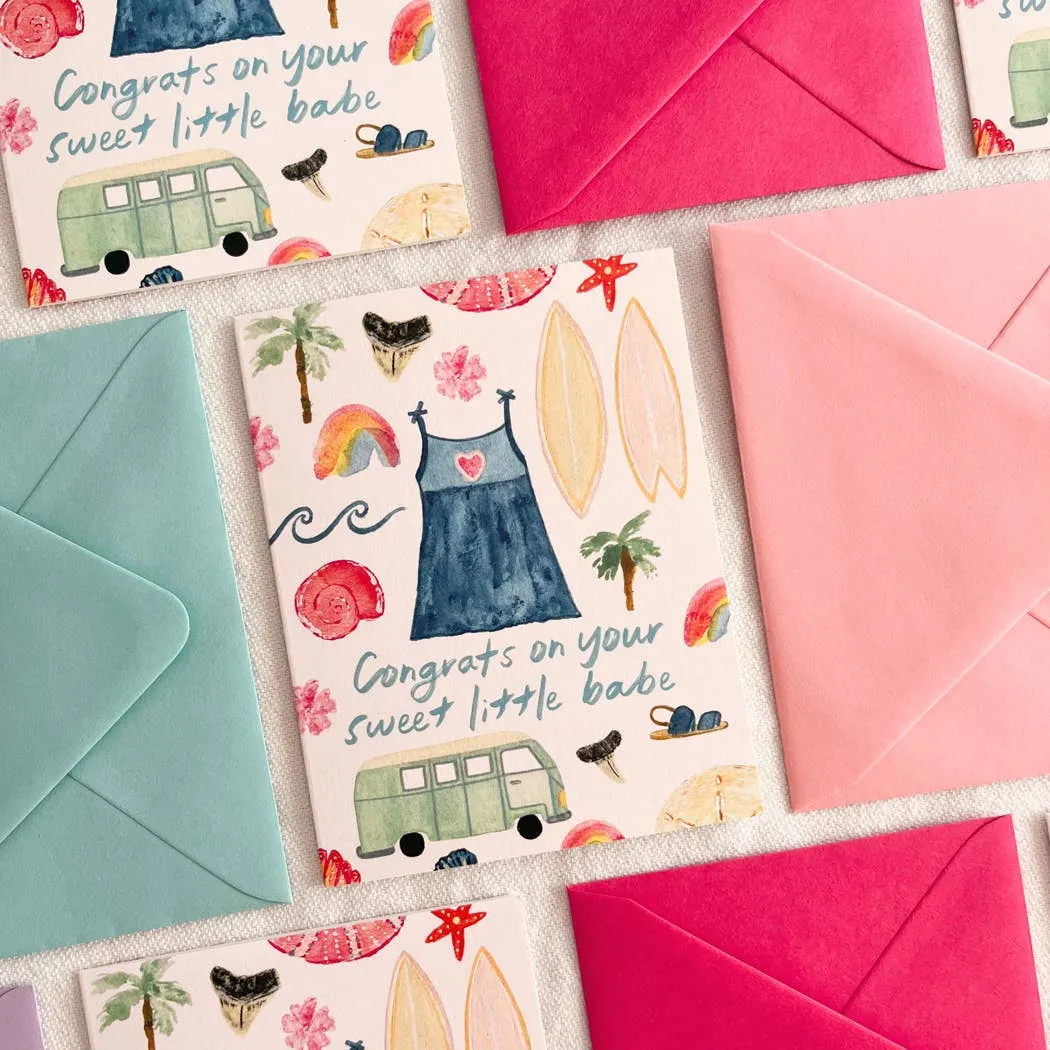 Beach Babe Baby Girl Card