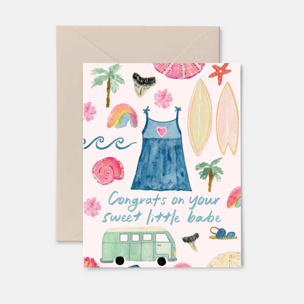 Beach Babe Baby Girl Card