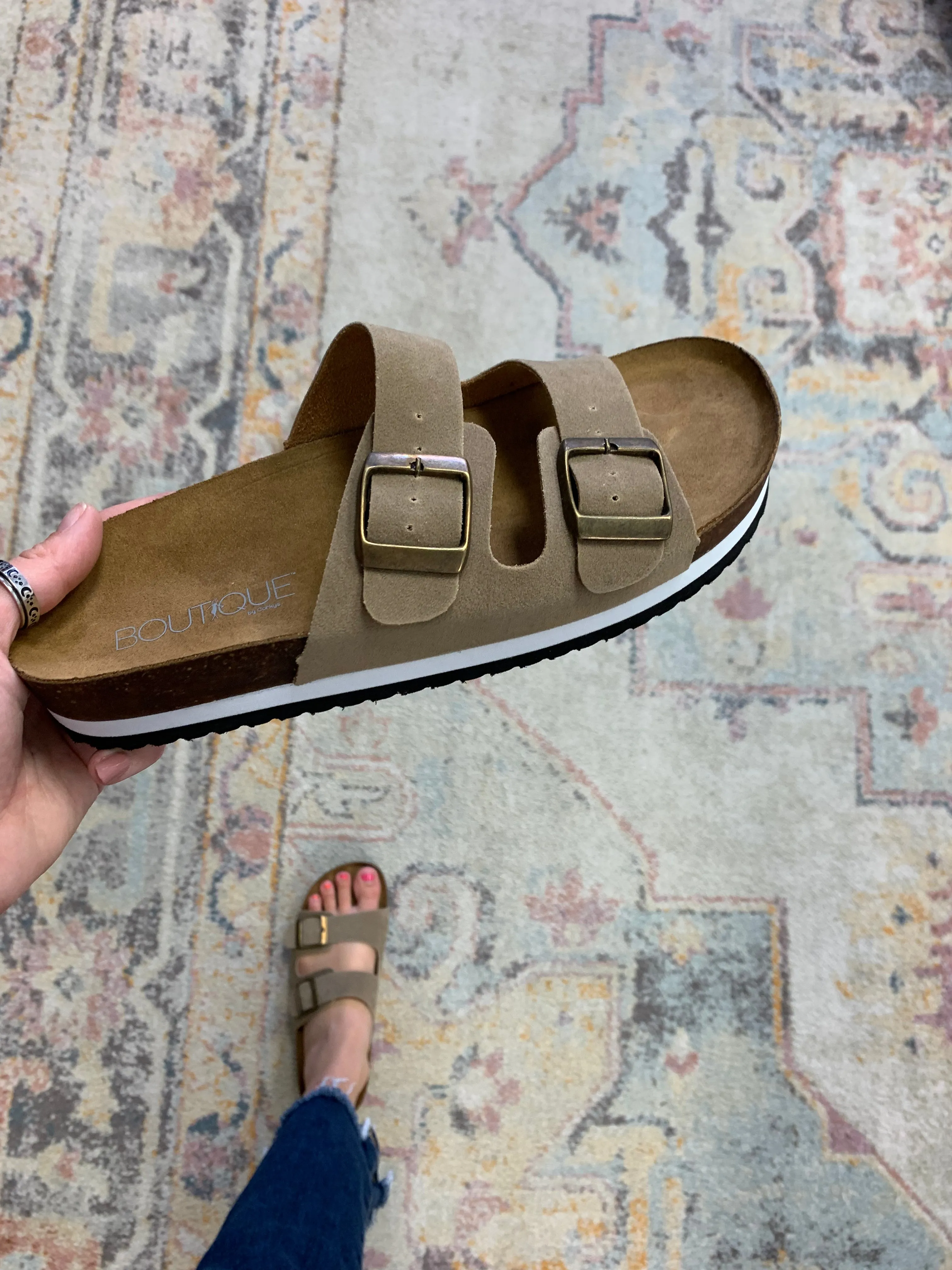 Beach Babe Sandals - Tan Suede