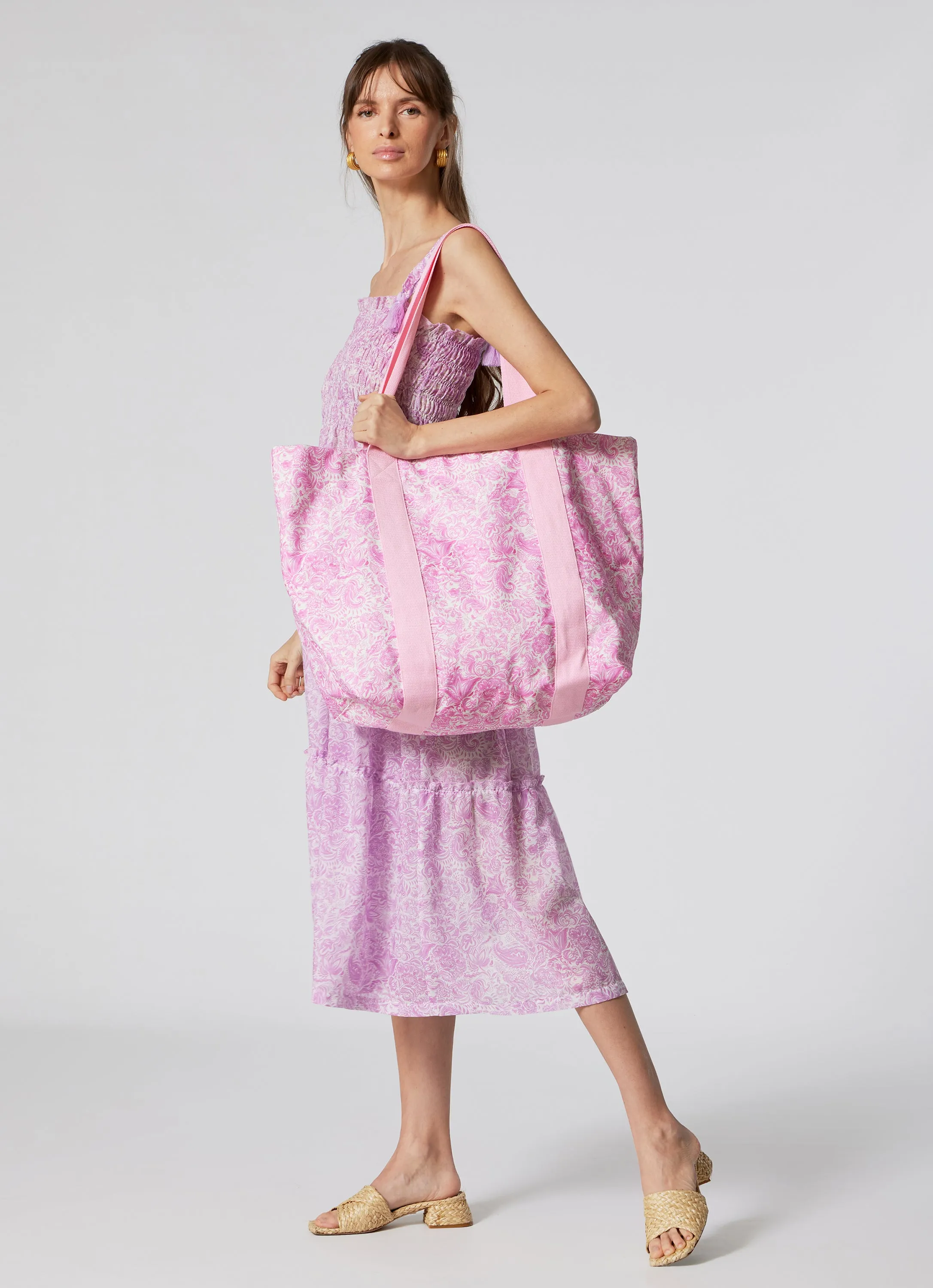 BEACH BAG PAISLEY PINK