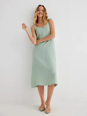 Callie 100% Linen Relaxed Fit Adjustable Straps Slip Dress