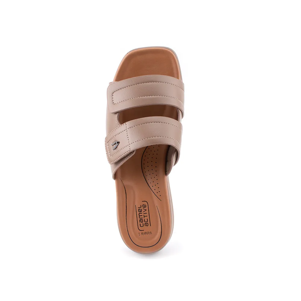 camel active Women Victoria 1 Comfort Slip-On Sandals -782402-YR02SV-6-KHAKI