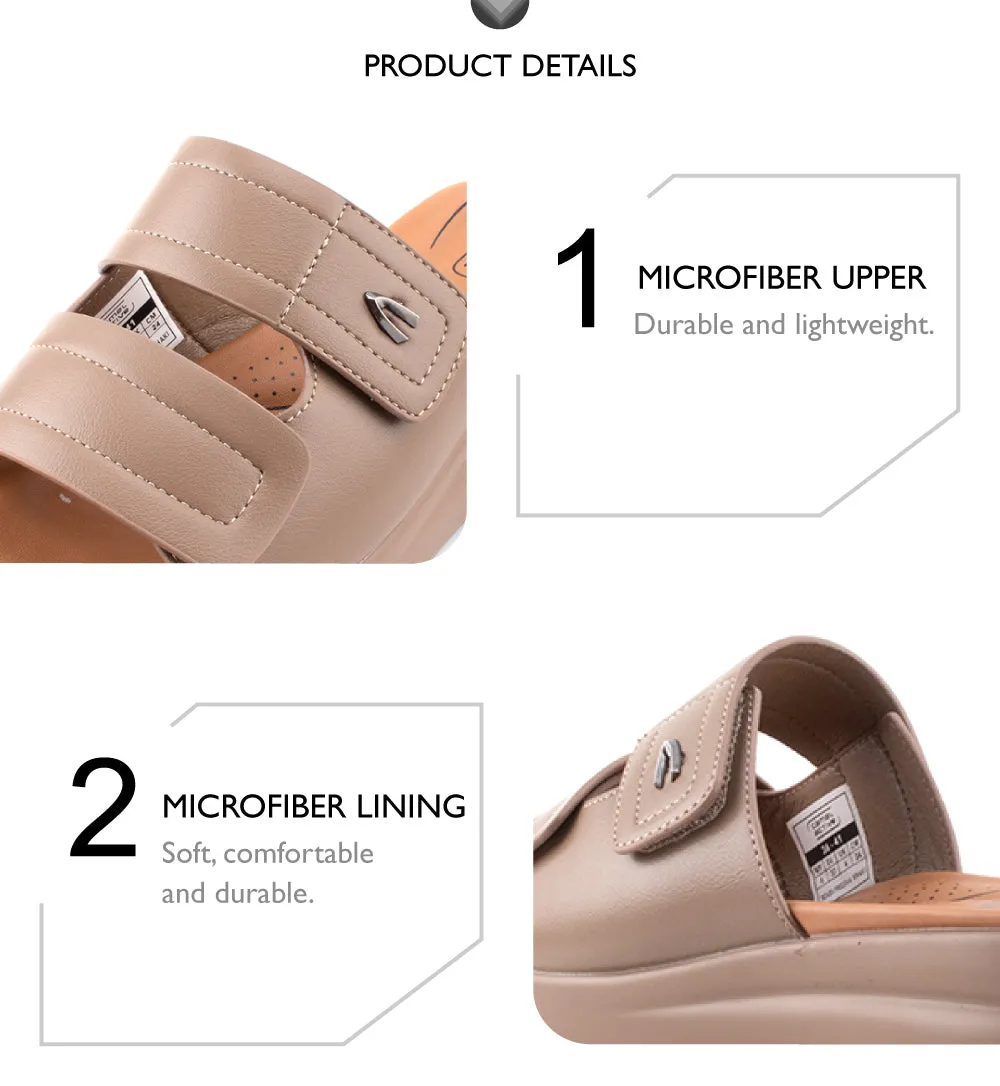 camel active Women Victoria 1 Comfort Slip-On Sandals -782402-YR02SV-6-KHAKI