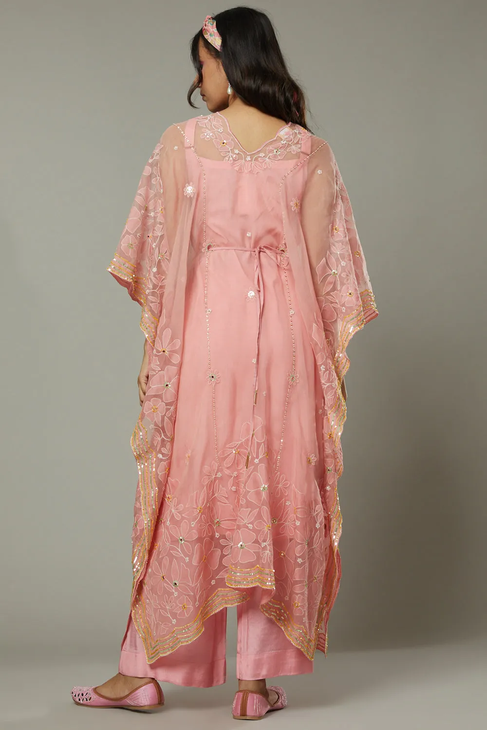 Candy Floss Applique And Hand Ebroidered Kaftaan Set