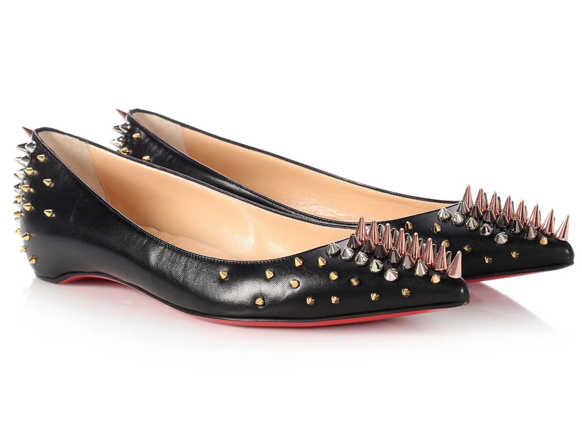 Christian Louboutin Black Goldoflat Flats