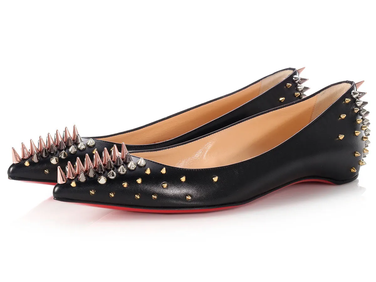 Christian Louboutin Black Goldoflat Flats