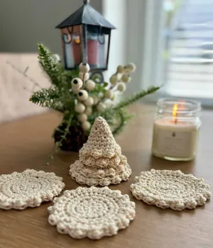Christmas Tree Coasters Crochet Pattern