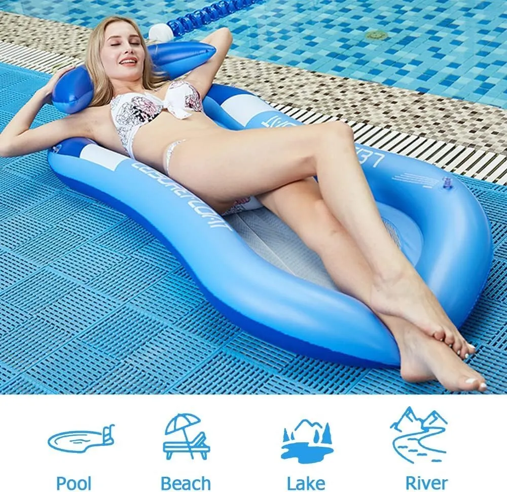 Comfortable Inflatable Pool Lounger with Removable Canopy for Relaxation and Tanning