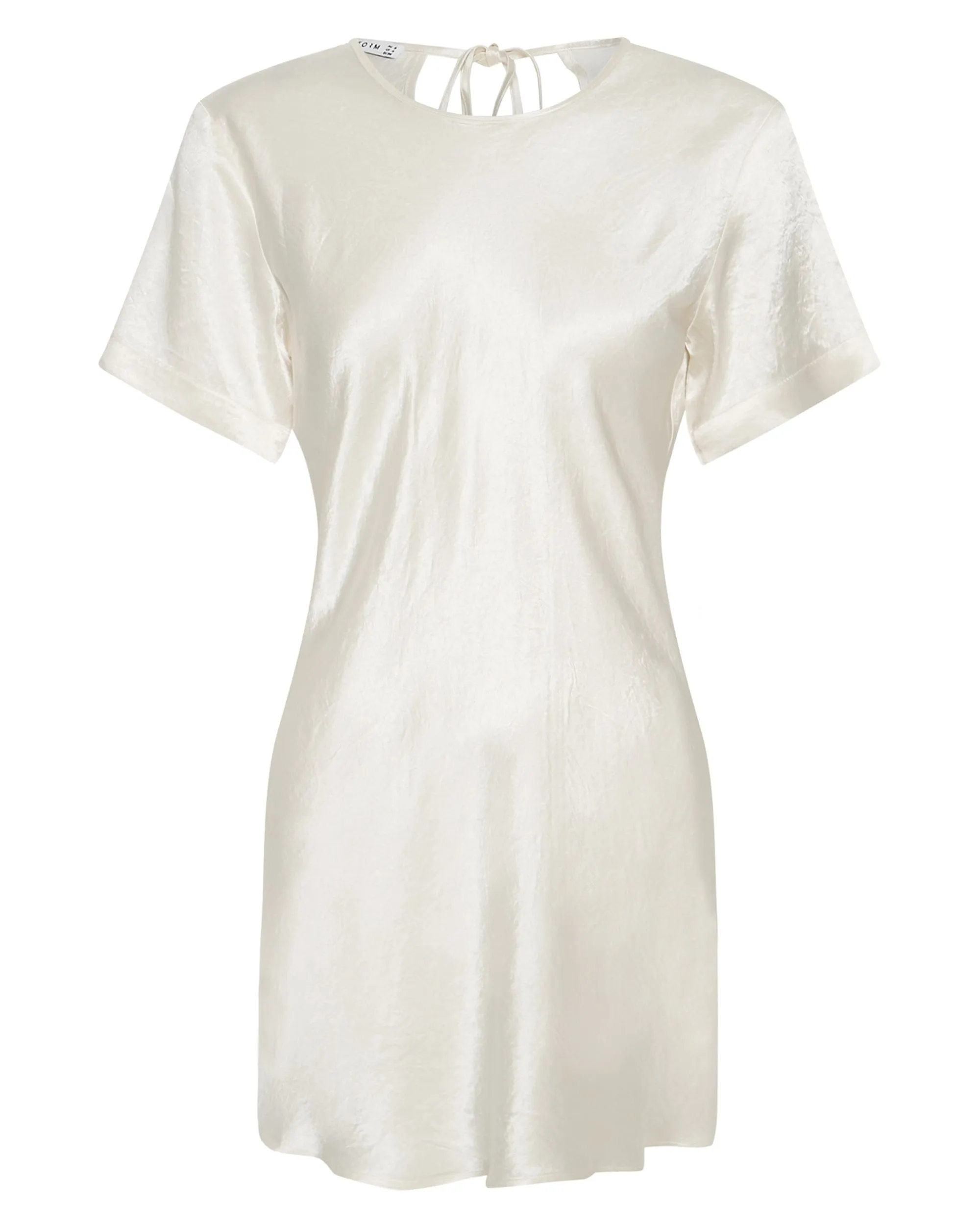 CRUSH BIAS TEE MINI DRESS | CREAM