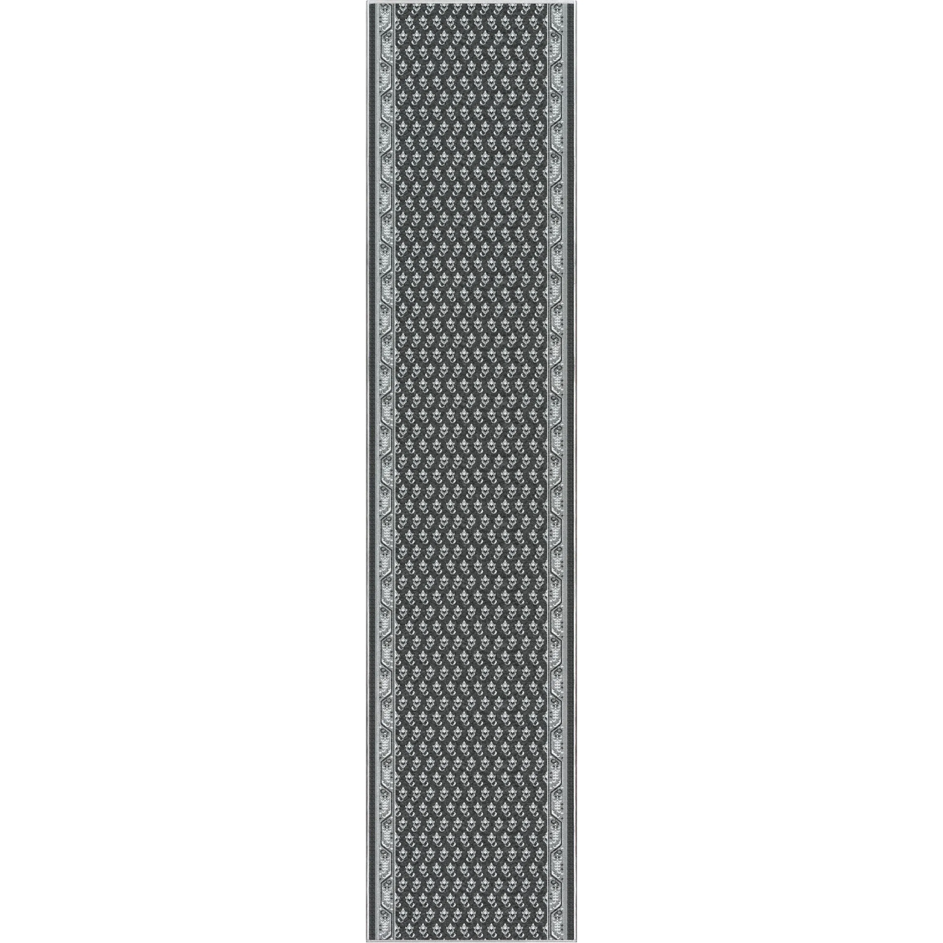 Custom Size Runner Windsor Diamond Midnight Ash Choose Your Width x Choose Your Length Hallway Runner Rug
