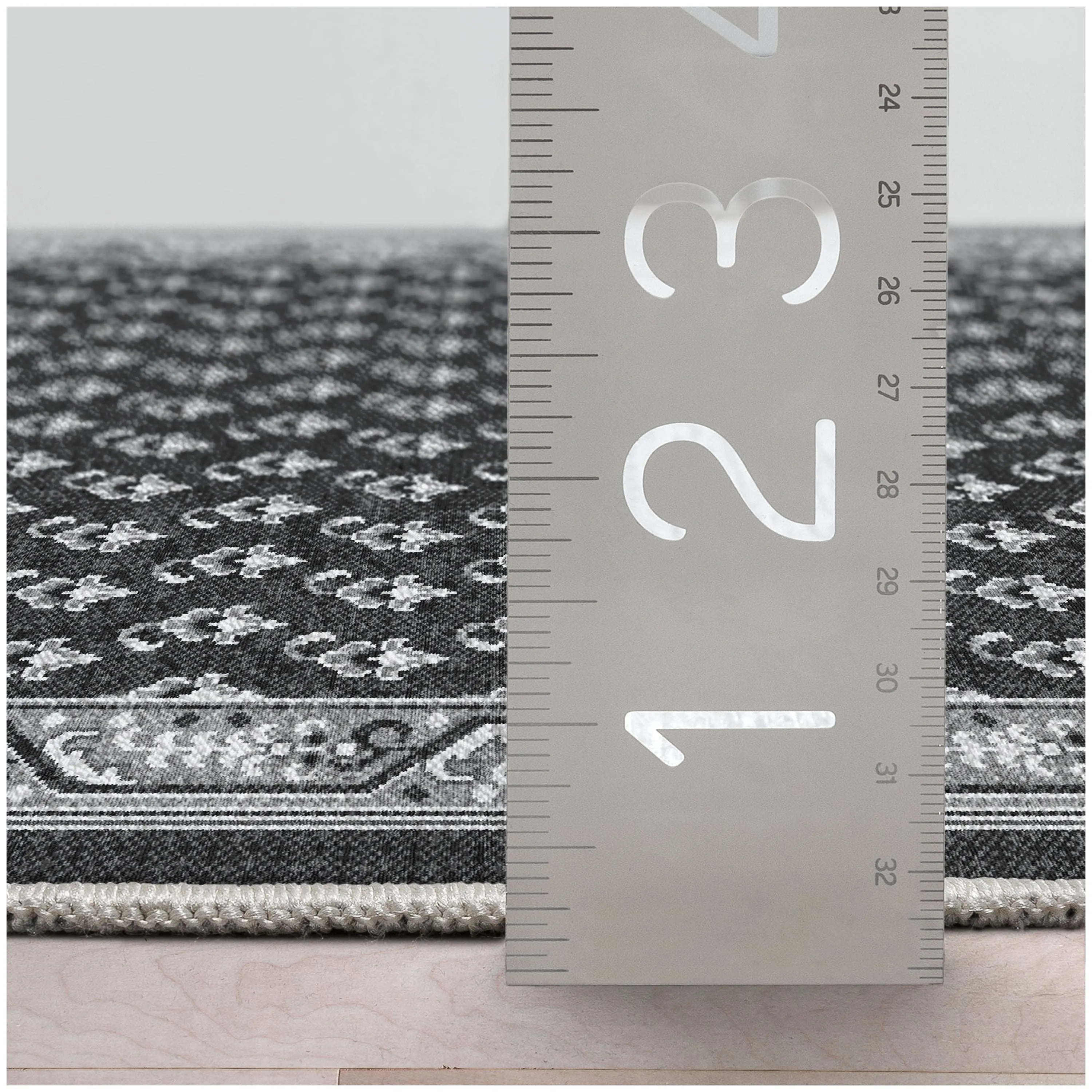 Custom Size Runner Windsor Diamond Midnight Ash Choose Your Width x Choose Your Length Hallway Runner Rug