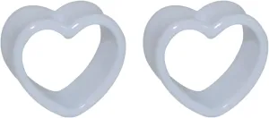 Ear Gauges Flexible Flesh Tunnels, Acrylic Piercing Jewelry Hollow Heart Shape Flexible Ear Stretching Gauge Expander