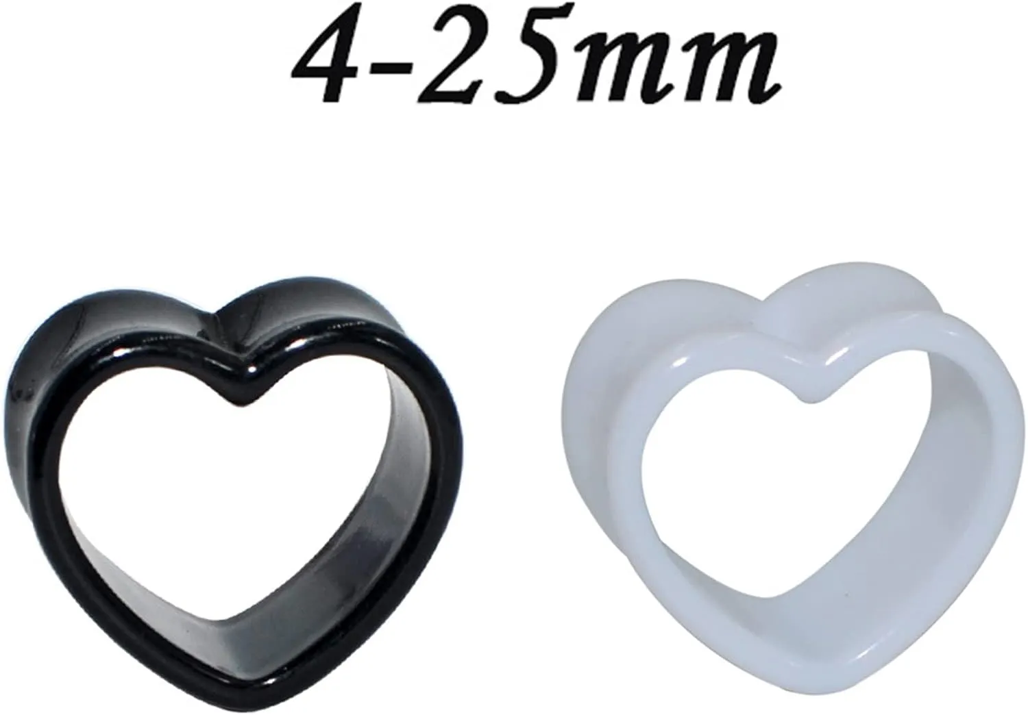 Ear Gauges Flexible Flesh Tunnels, Acrylic Piercing Jewelry Hollow Heart Shape Flexible Ear Stretching Gauge Expander