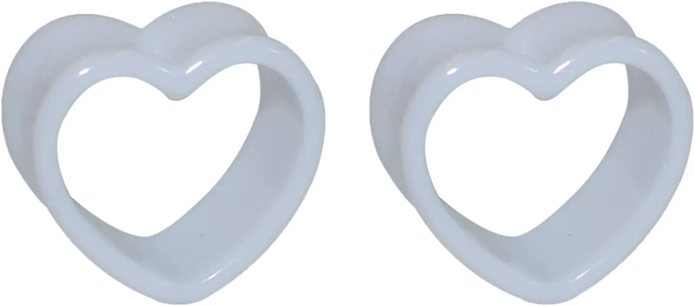Ear Gauges Flexible Flesh Tunnels, Acrylic Piercing Jewelry Hollow Heart Shape Flexible Ear Stretching Gauge Expander