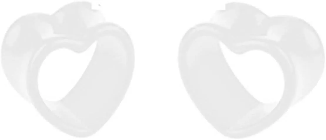 Ear Gauges Flexible Flesh Tunnels, Acrylic Piercing Jewelry Hollow Heart Shape Flexible Ear Stretching Gauge Expander