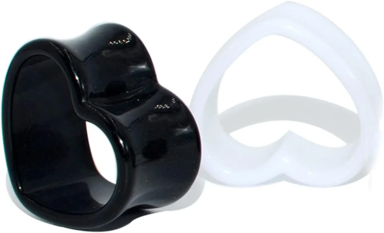 Ear Gauges Flexible Flesh Tunnels, Acrylic Piercing Jewelry Hollow Heart Shape Flexible Ear Stretching Gauge Expander