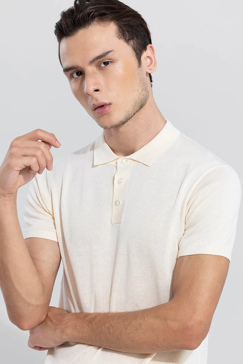 Effortless Chic Off-White Polo T-Shirt