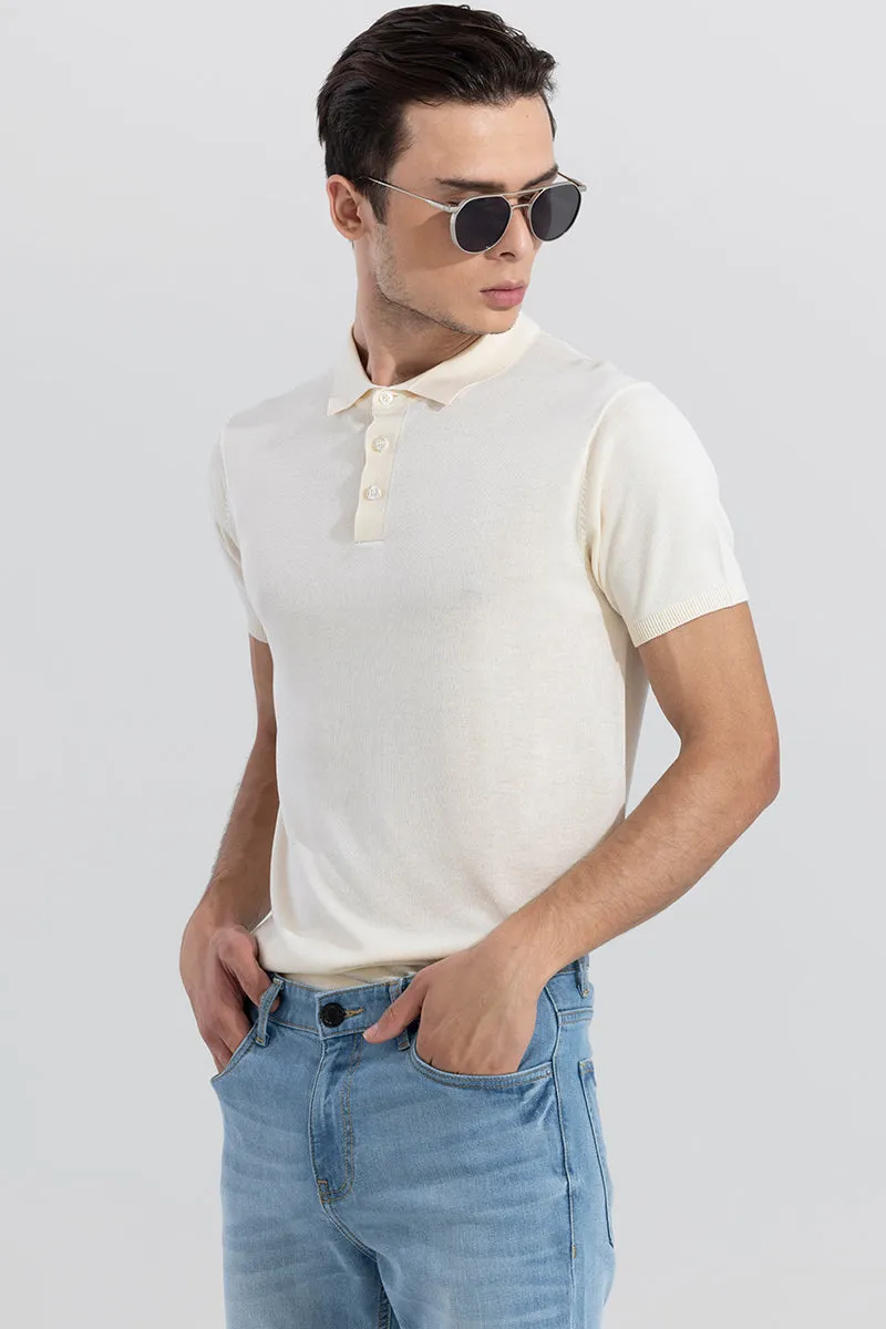 Effortless Chic Off-White Polo T-Shirt