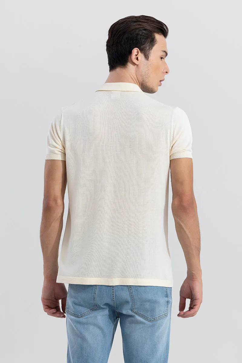 Effortless Chic Off-White Polo T-Shirt
