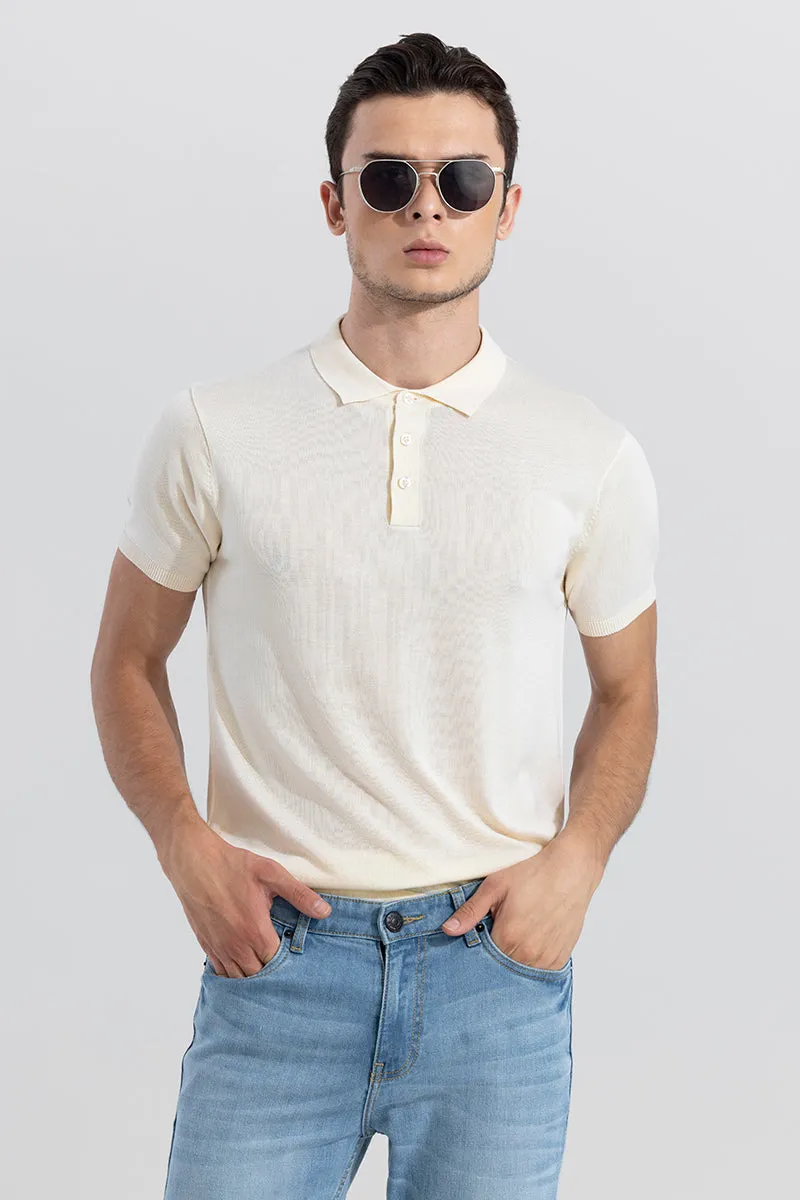 Effortless Chic Off-White Polo T-Shirt