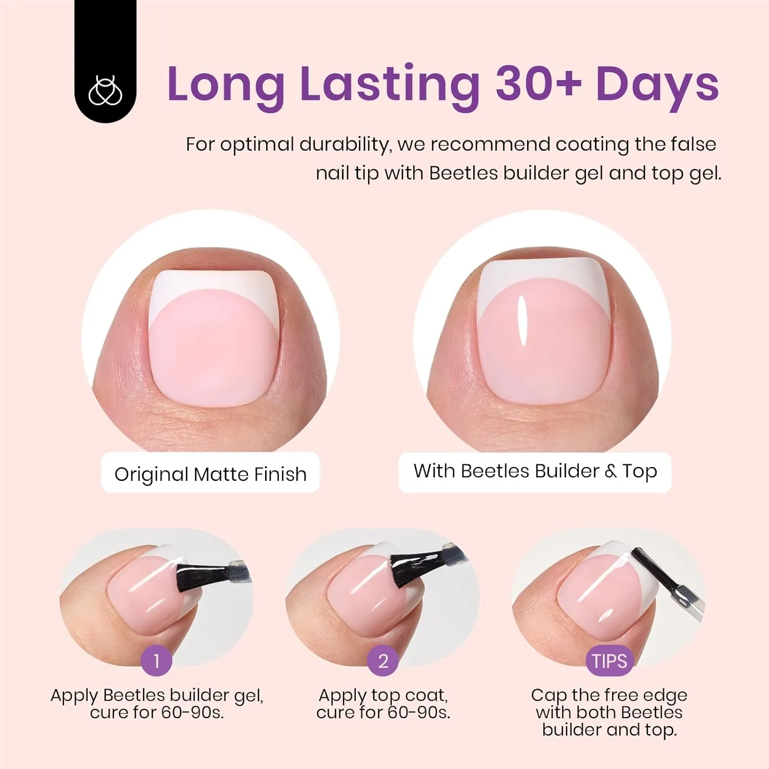 Extra Short Square 4 in 1 Pre-French Tip Press on Toenails in 252pcs 18 Size