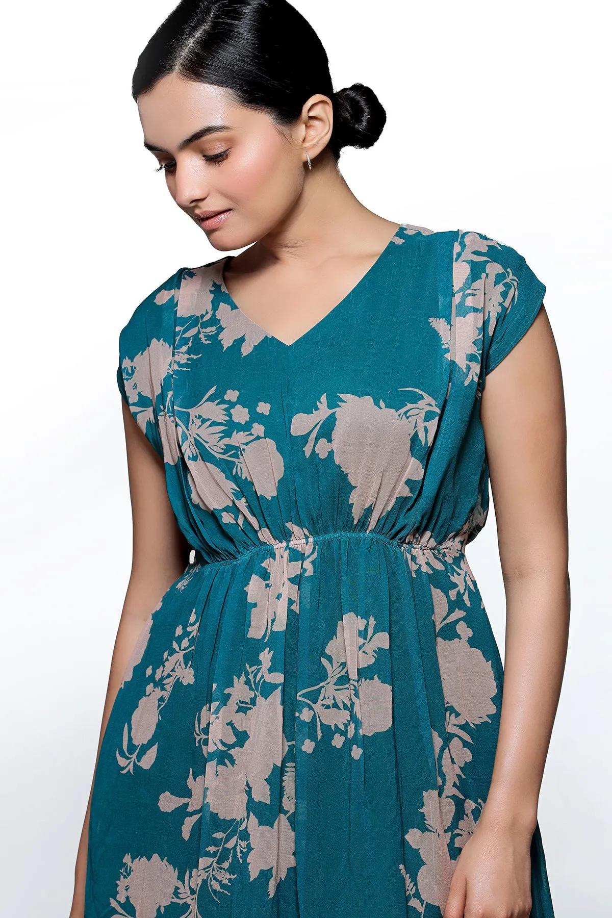 Floral Printed Georgette Dress