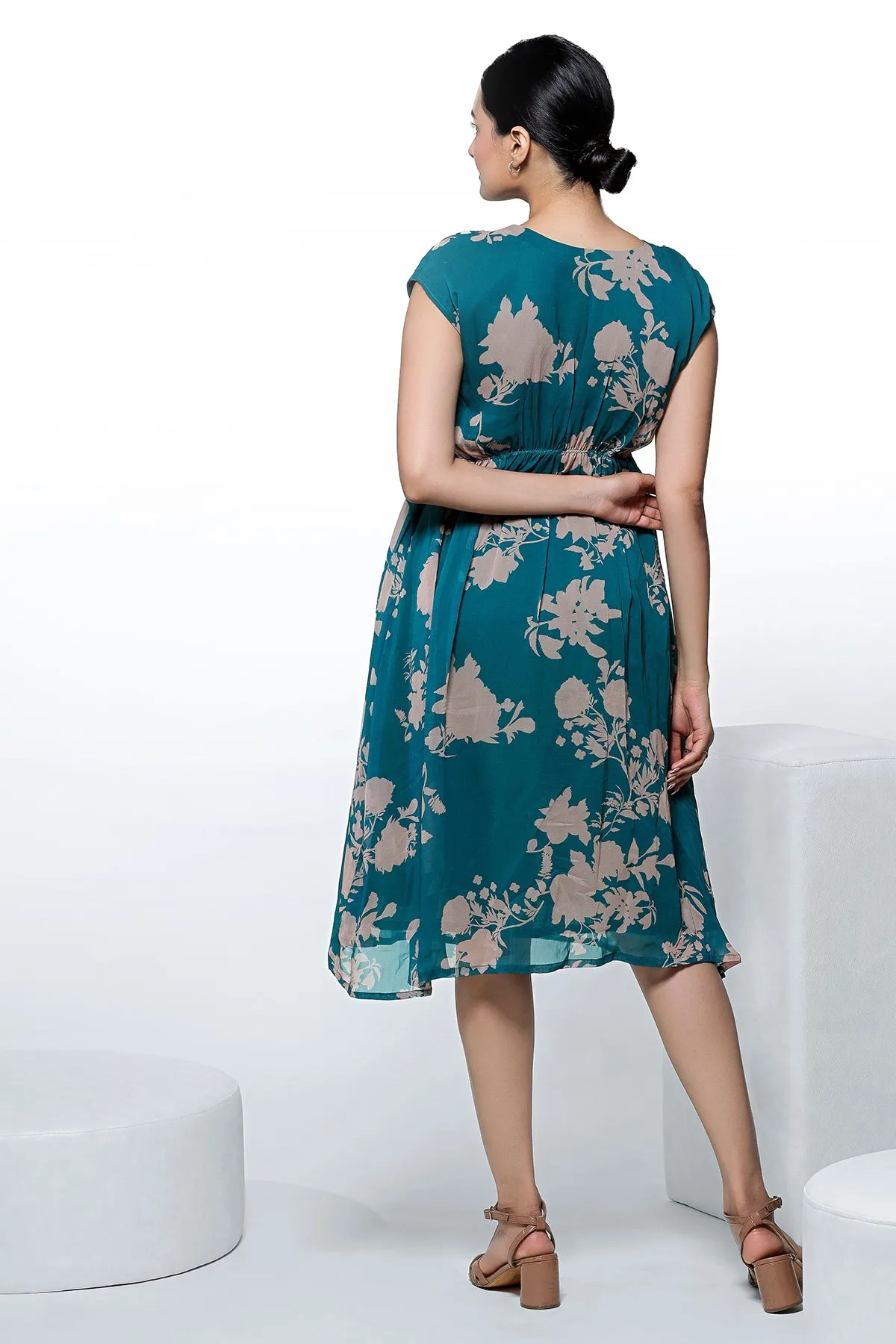 Floral Printed Georgette Dress