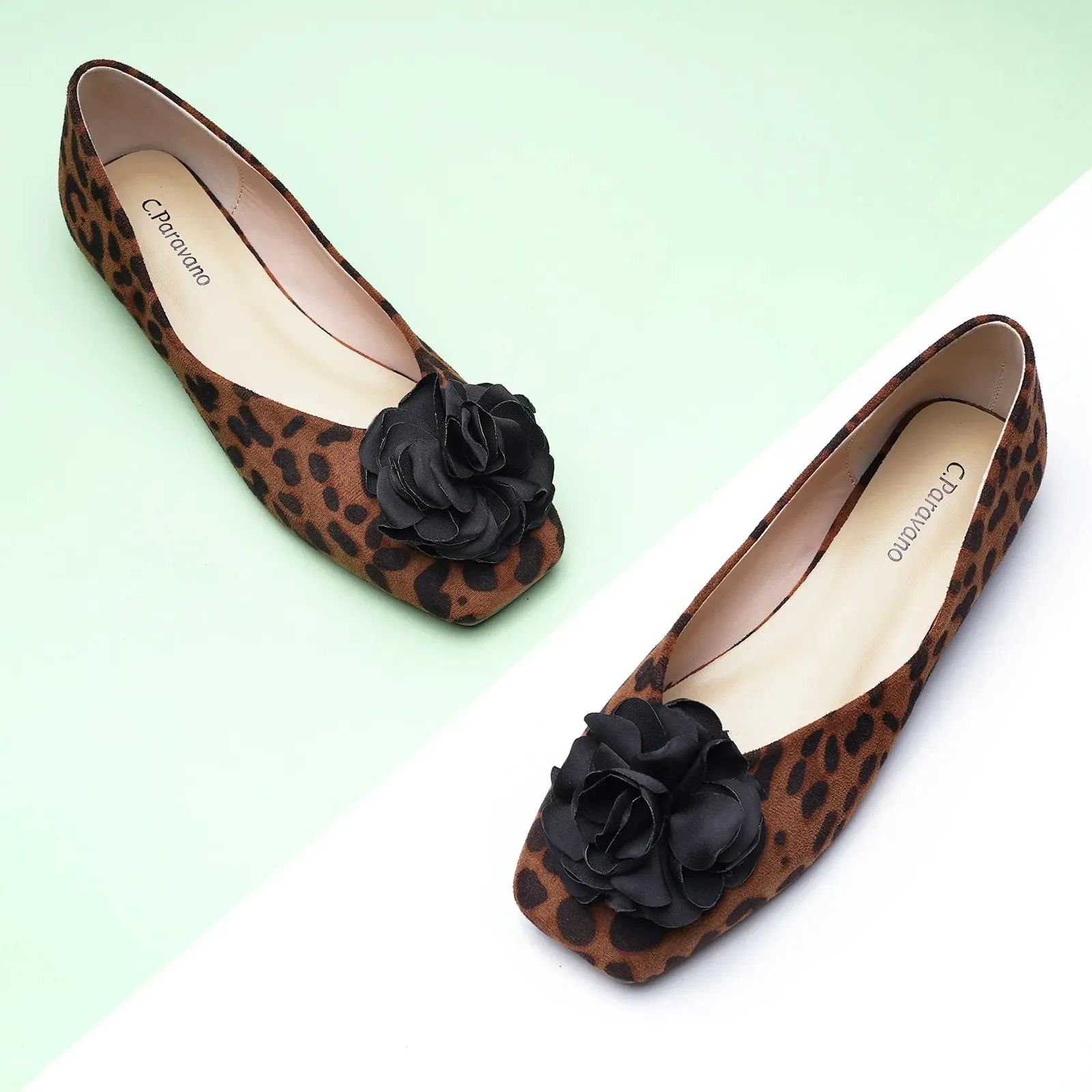 Flower Ballerina Flats (Eva) Leopard