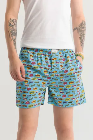 Gry Doodle Sky Blue Printed Boxer