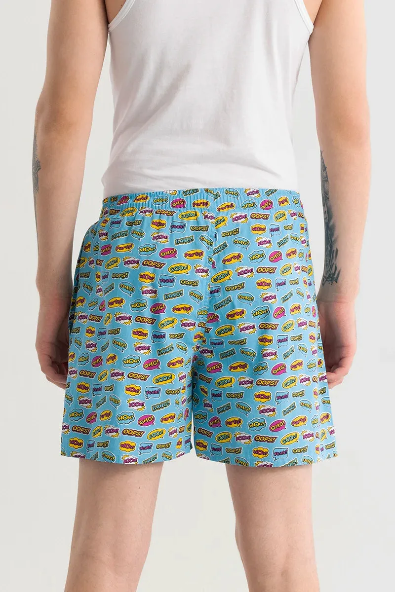 Gry Doodle Sky Blue Printed Boxer