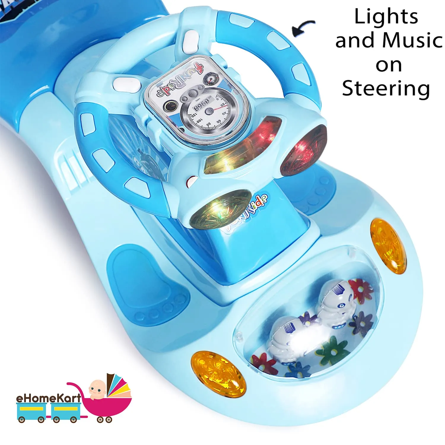 Her Home Galaxy - DX Twist and Swing Magic Car Ride On for Kids with Double Music and Lights for Boys and Girls ( 1 Year to 4 Years)