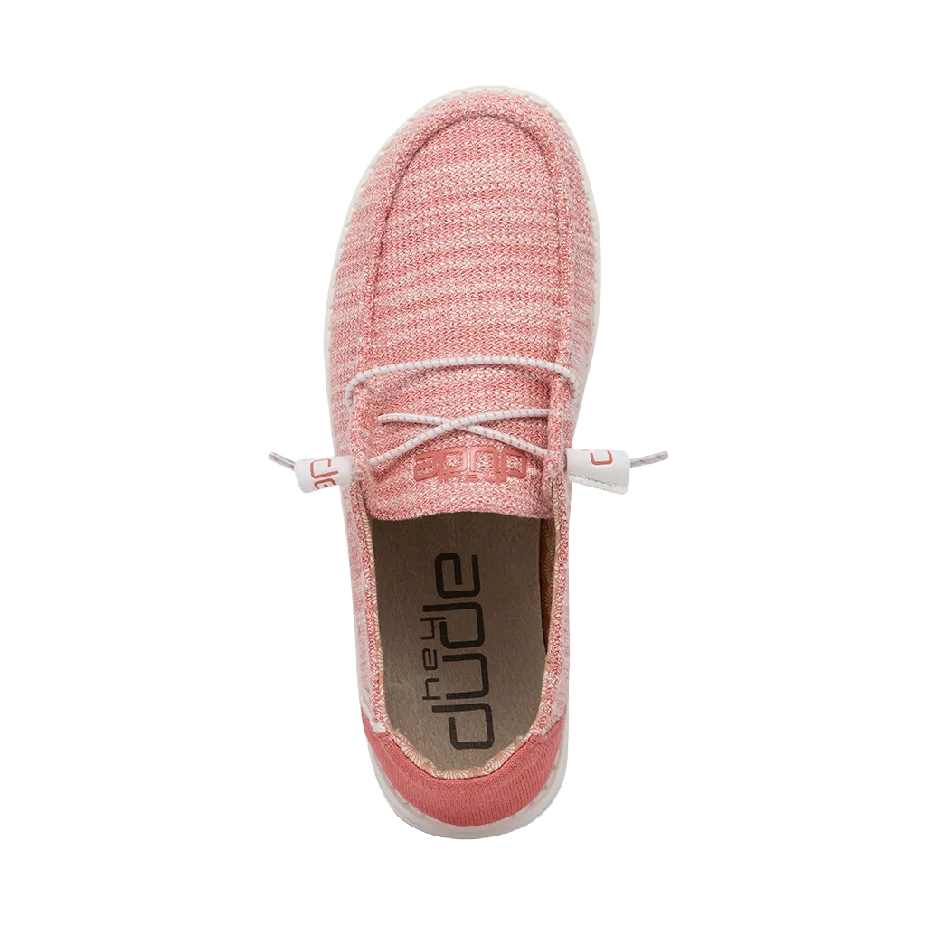 Hey Dude Ladies Wendy Stretch Coral Pearl Slip On Shoe 121415071