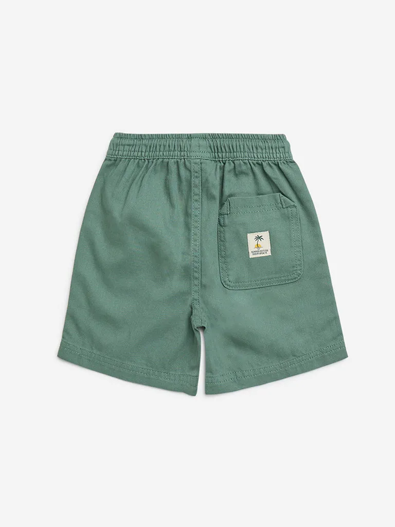 HOP Kids Sage Mid-Rise Cotton Shorts