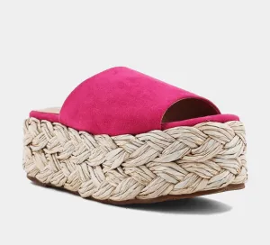 Ibiza Magenta Suede Wedges