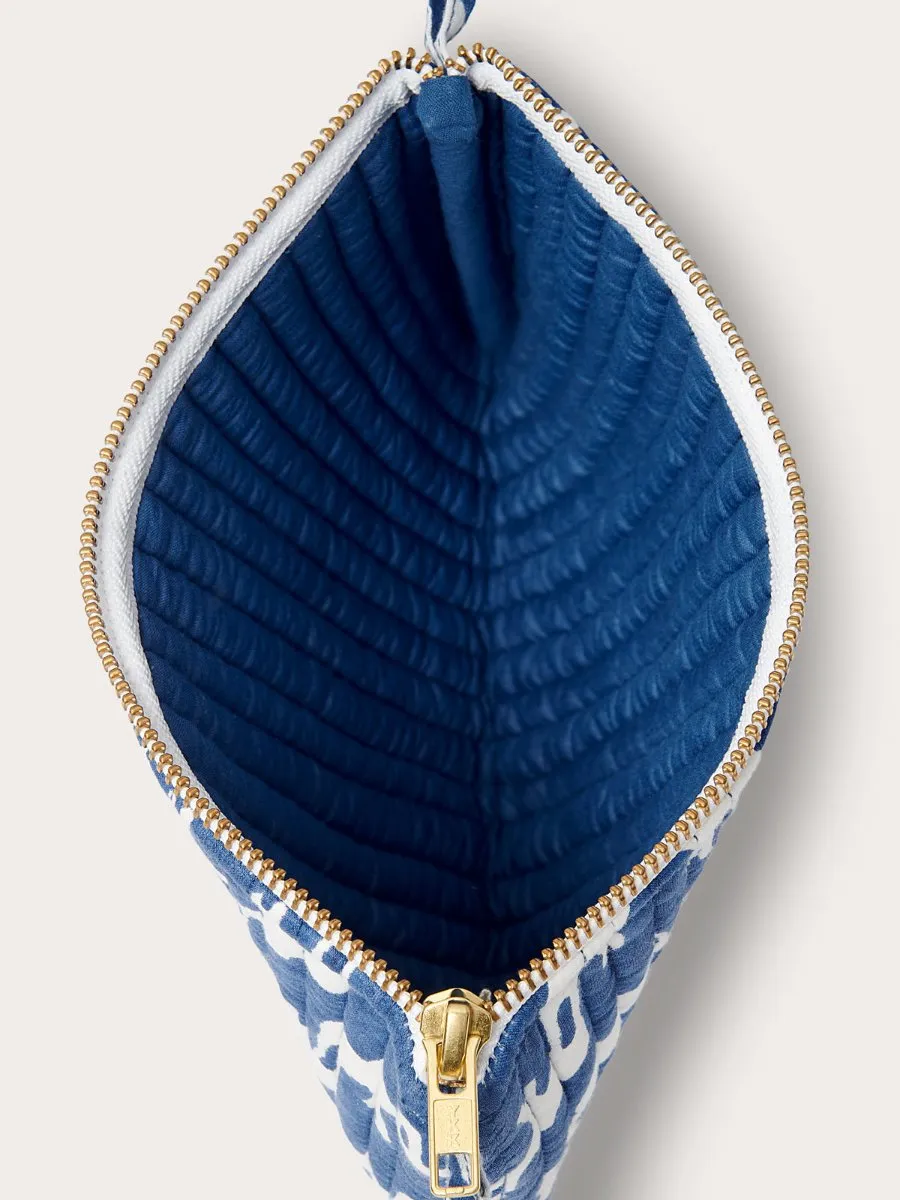 India' Quilted Clutch Bag - Elephant Palace Blue