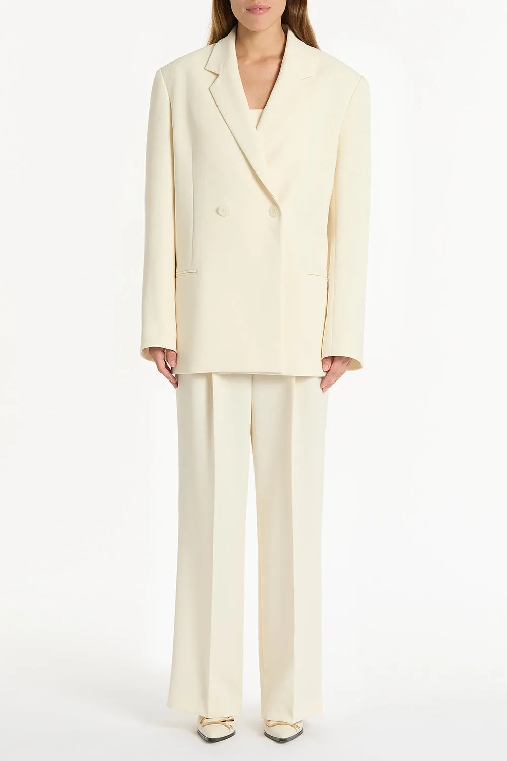 IVORY CREPE OVERSIZED JACKET