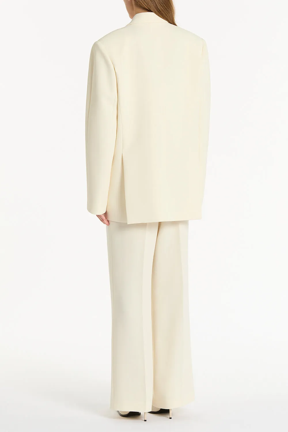 IVORY CREPE OVERSIZED JACKET