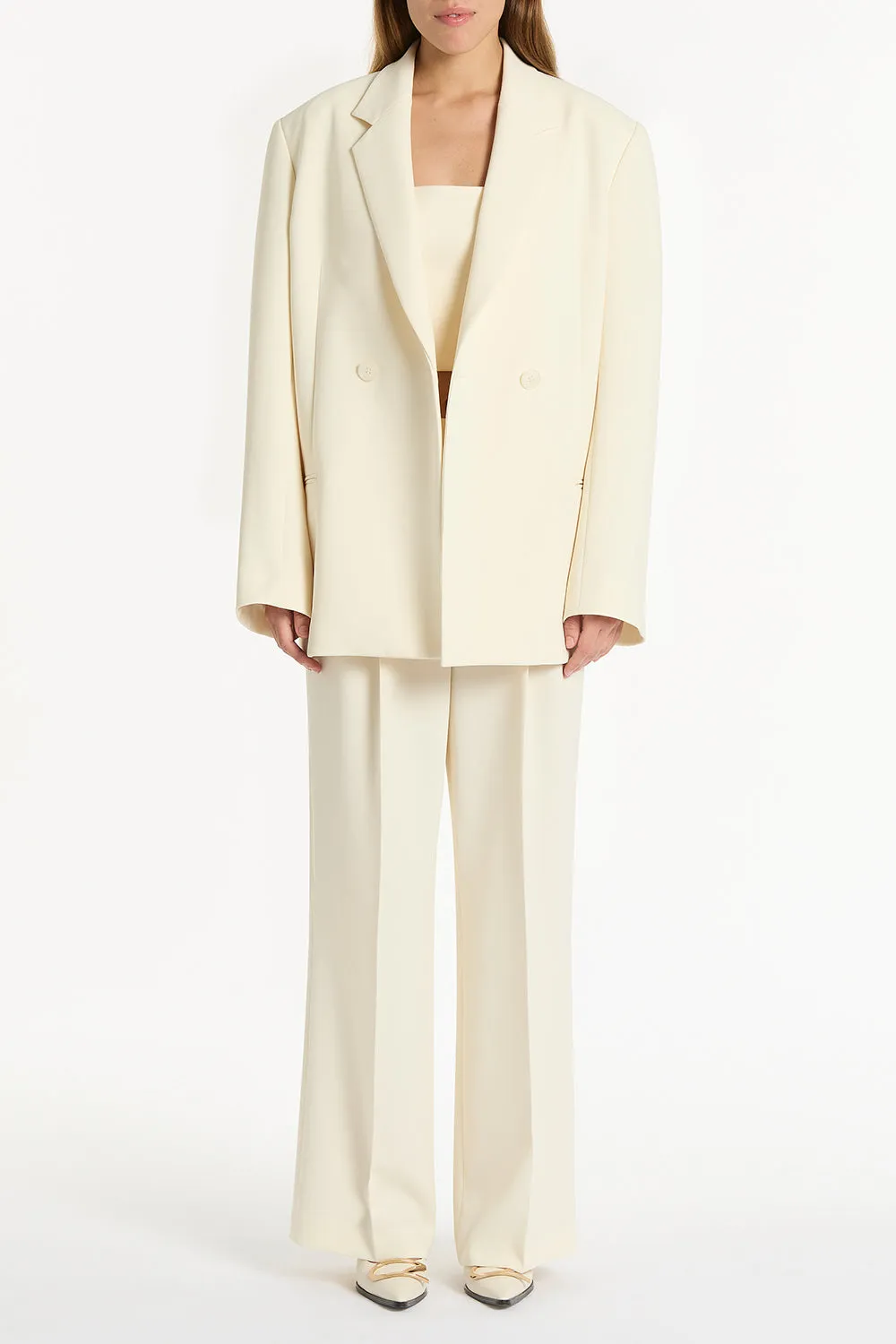IVORY CREPE OVERSIZED JACKET