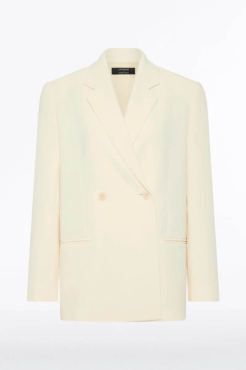 IVORY CREPE OVERSIZED JACKET