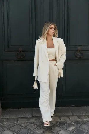 IVORY CREPE OVERSIZED JACKET