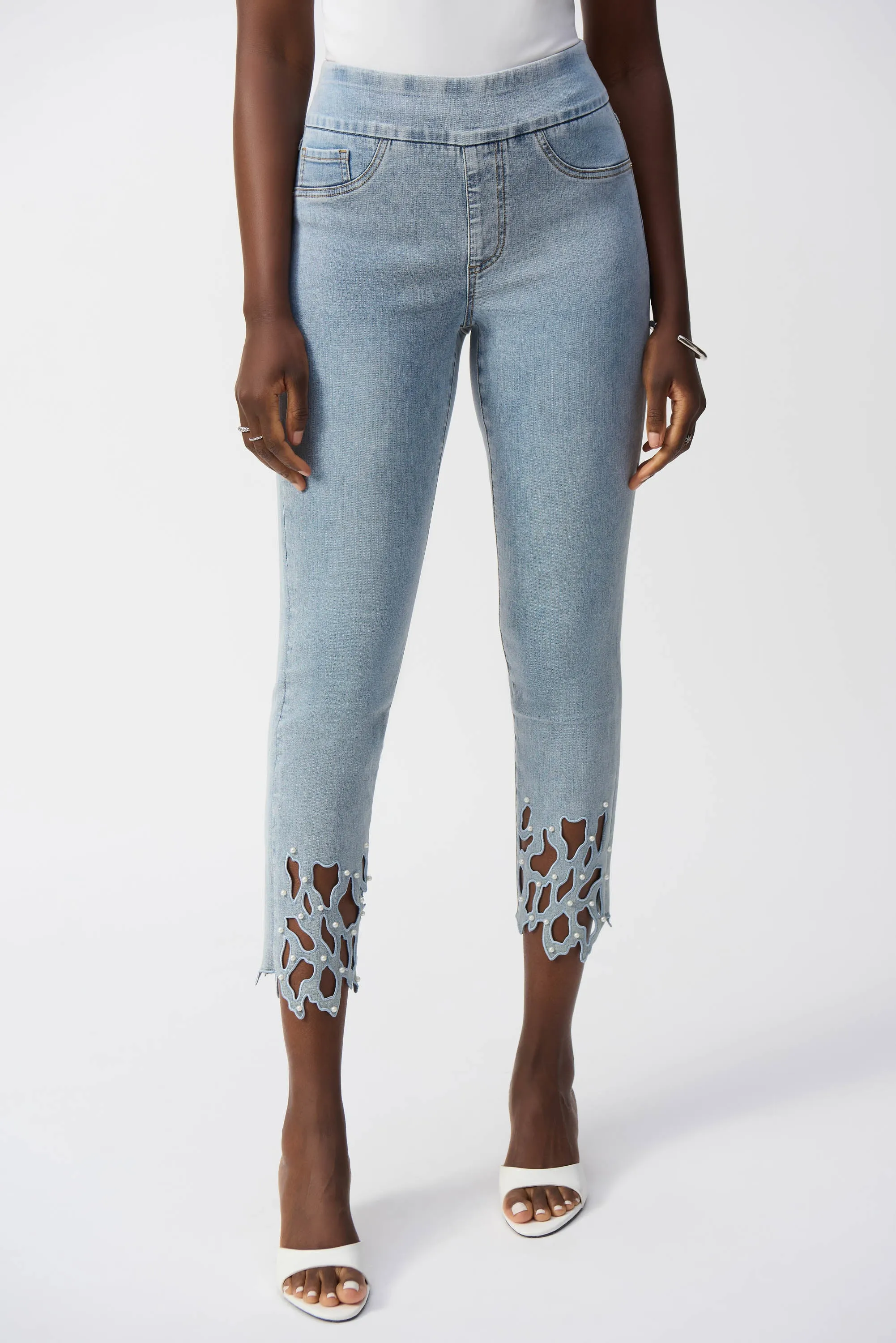 Joseph Ribkoff Jean - Cut Out Pearl - Blue