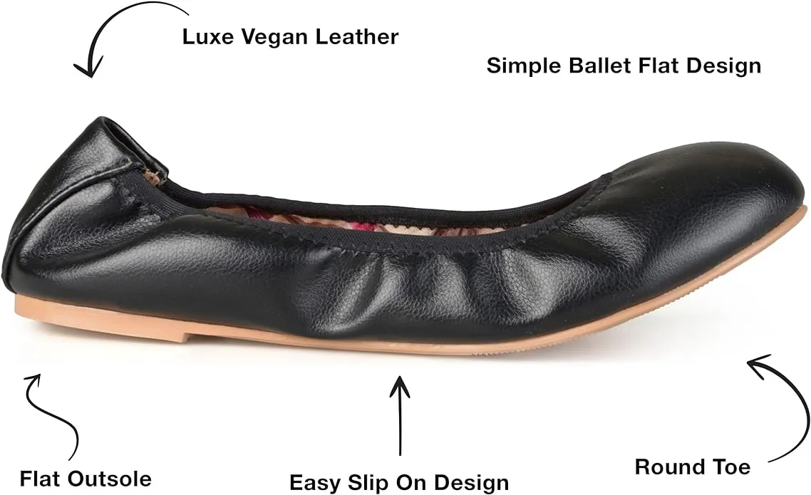 Journee Collection Women's Lindy Round Toe Ballet Flats  Color Black Size 6M