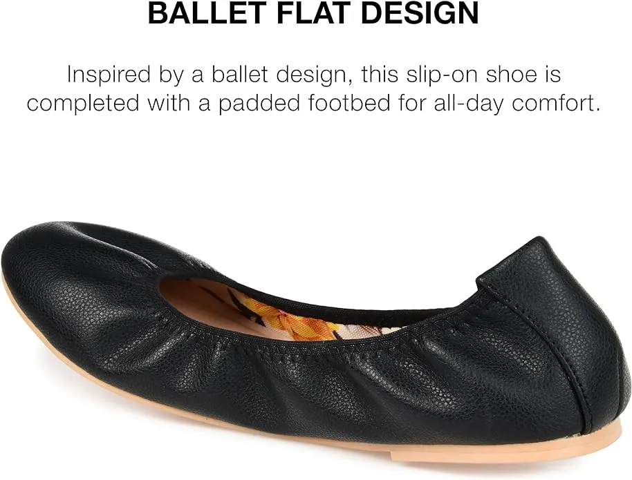 Journee Collection Women's Lindy Round Toe Ballet Flats  Color Black Size 6M