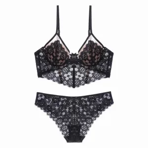 Lace Embroidery Bra Set  Sexy, Elegant & Comfortable Lingerie Set