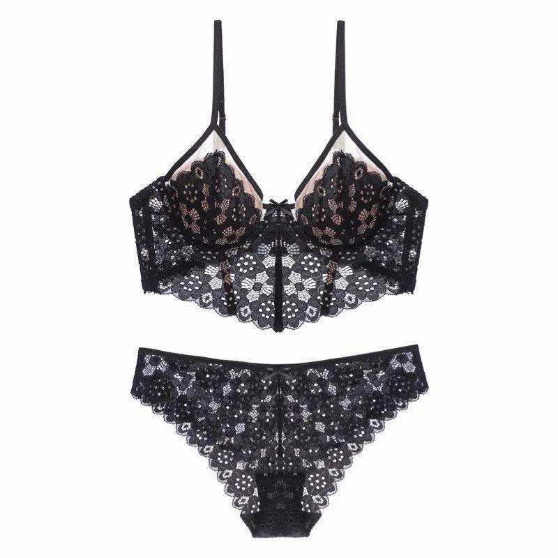 Lace Embroidery Bra Set  Sexy, Elegant & Comfortable Lingerie Set