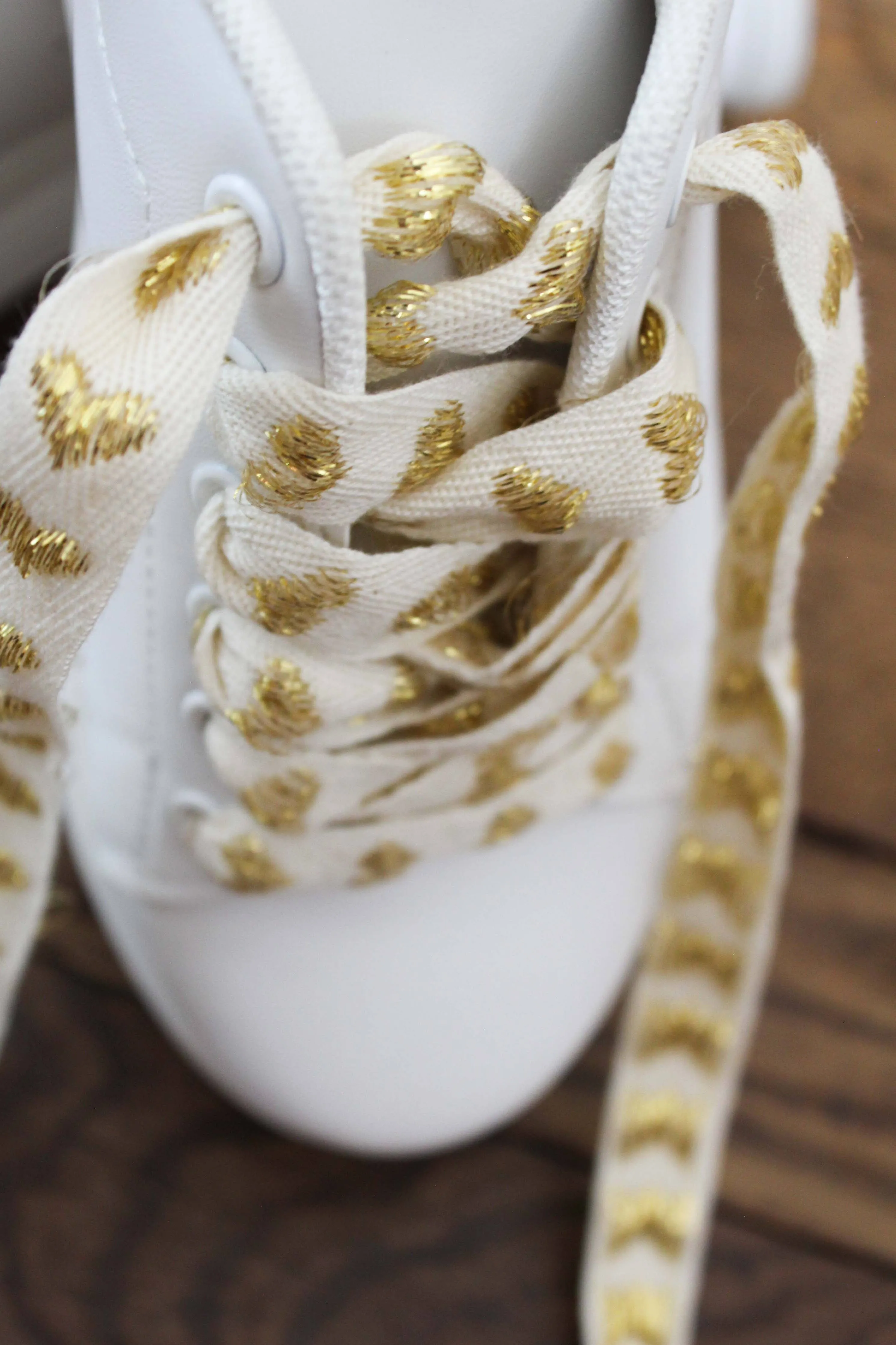 Linen shoelaces and golden hearts