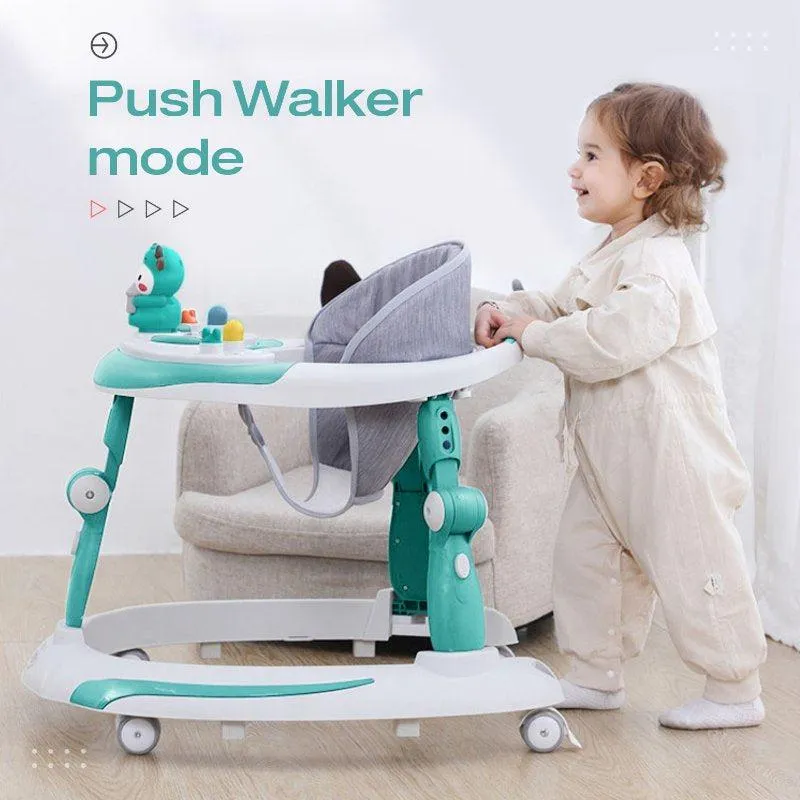 Little Feet Plus Walker - Detachable Toy Bar/Meal Tray With Music & Light, 3 Level Height/ 4 Level Seat Adjustment, 2-in-1 Walker cum Rocker