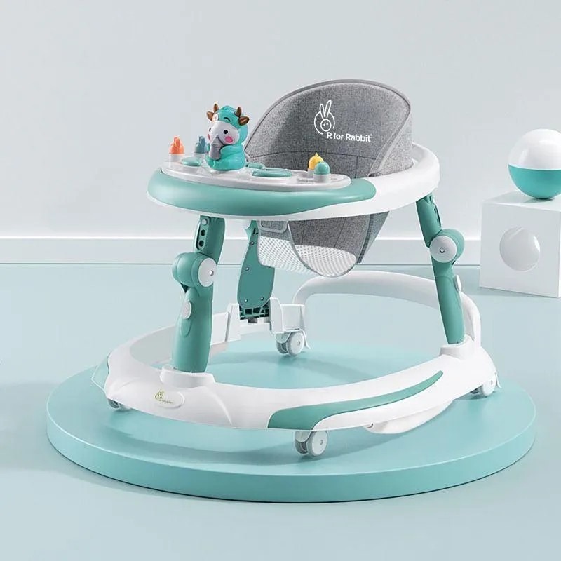Little Feet Plus Walker - Detachable Toy Bar/Meal Tray With Music & Light, 3 Level Height/ 4 Level Seat Adjustment, 2-in-1 Walker cum Rocker